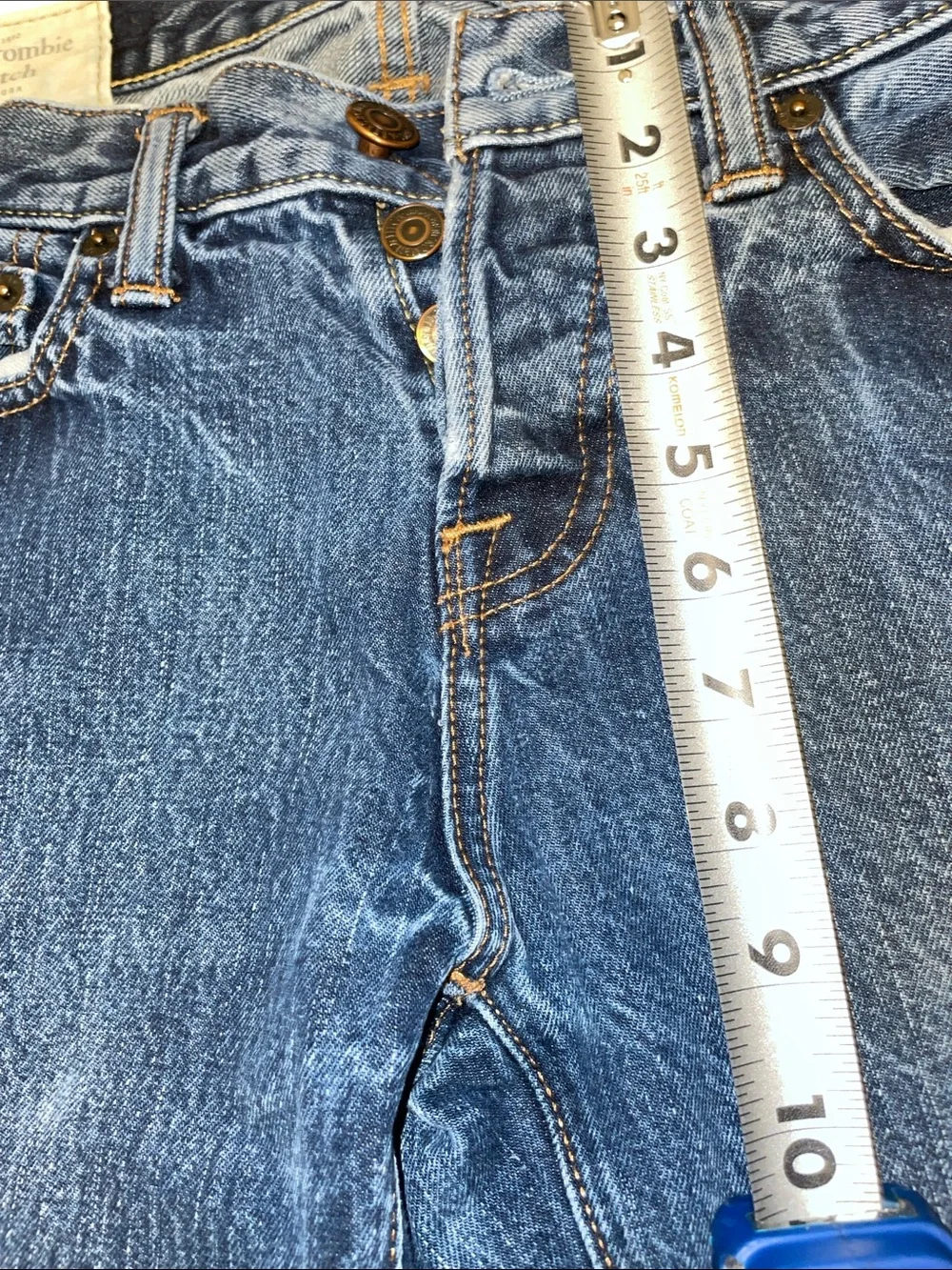 Men’s ABERCROMBIE & FITCH Straight Indigo Blue Denim Jeans Sz 29/30 Patch